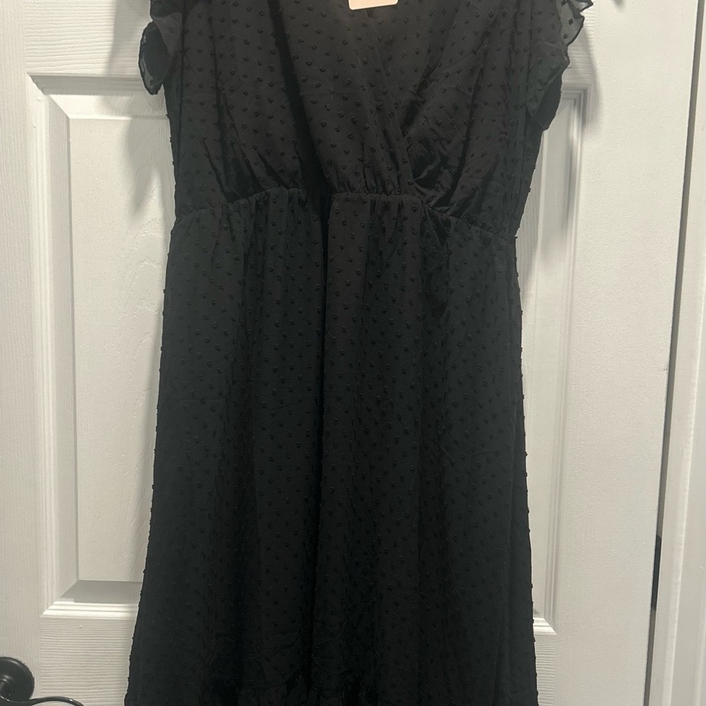 Chic Black Textured Dress